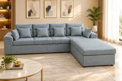 Grey L-Shape Sofa
Modern grey L-shape sofa with a stylish design, perfect for apartments and living