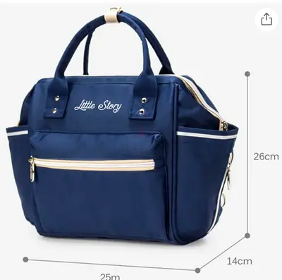 Little Story Large Navy Baby Diaper Bag with Multiple Pockets