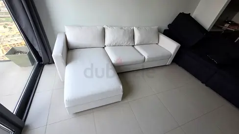 Selling high quality IKEA vimle Lsahpe sofa bed beige color like new