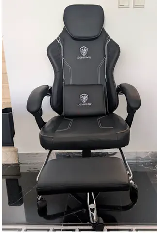 Ergonomic Black Gaming/Office Chair with Footrest
