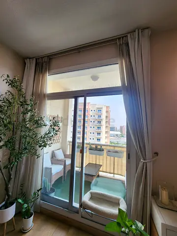 Blackout curtains, with sheer.