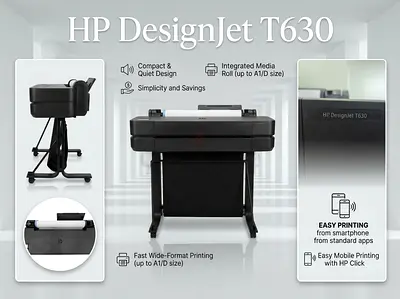 HP DesignJet T630 Large Format Plotter - Wide Format Printer (Good Condition)