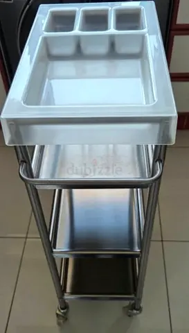 Stainless Steel Kitchen Trolley/Utility Cart with Removable Tray