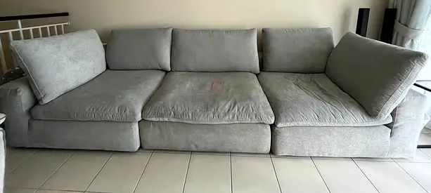 Large light-grey 3-seater sofa — comfortable, good condition