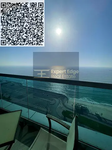 Fully Furnished | 2 Bedroom Sea view | With Parking| Available for yearly Rent| Ajman Corniche Residence Tower