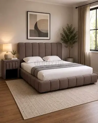 Stylish cozy brown colour 180*200 king size bed.