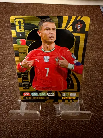 Cristiano Ronaldo 3D Golden Baller Limited Edition Collector Card/Figure — Portugal Jersey