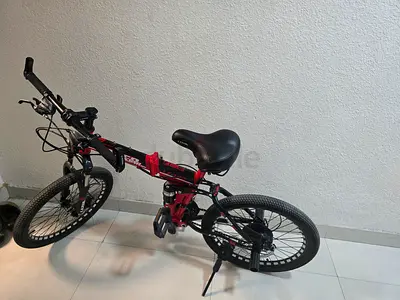 Lazerboy Foldable 20" Mountain Bike with 21-Speed Shimano Gears — Red