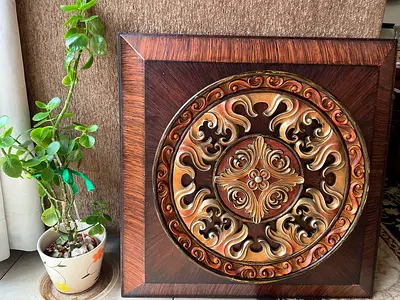 Hand-carved Wooden Decorative Wall Medallion