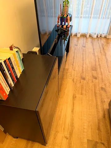 Low black TV/entertainment unit - modern, good condition