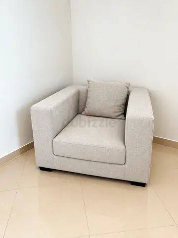 Single beige fabric armchair  - Home Centre