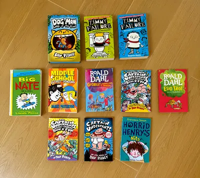 Children's chapter book bundle — Dog Man, Captain Underpants, Roald Dahl, Horrid Henry, more