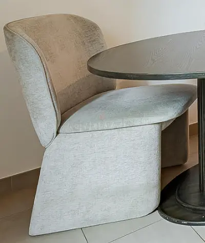 Danube Alhamra Light grey upholstered dining chair - modern compact design (pair available)