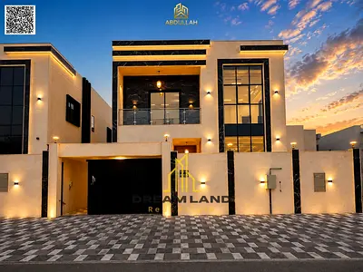 Luxury villa for sale in Al Helio 2, Ajman | Registration fees included | 5 bedrooms, spacious courtyard, and central air conditioning. Special offer