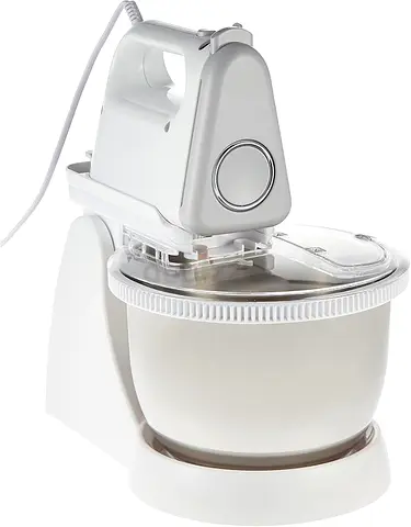 Sharp 250 Watts Turbo + 5 Speed Selection Detachable Free Stand Mixer EM-SP21-W3, White