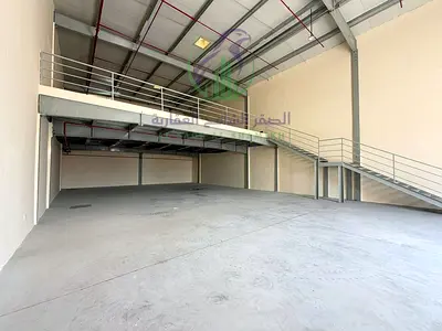New Al Sajaa warehouse, 3,325 sq. ft. ground floor plus 1,665 sq. ft. mezzanine, 22 kW power and 4 rental instalments.
