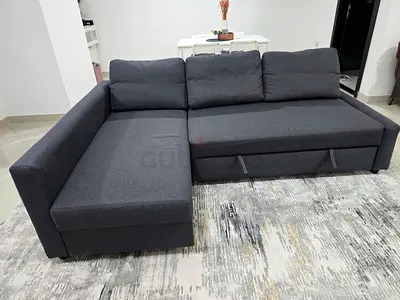 ​Like-New IKEA FRIHETEN Corner Sofa Bed with Storage (Dark Grey) 3 in 1 design – Relocation Sale