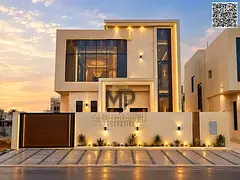 Elegant Villa for Sale in Al Helio 2 – Ajman. A villa featuring a sophisticated modern design, com