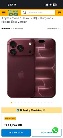 Apple iPhone 18 Pro 2TB for 7800aed (Middle East Version)