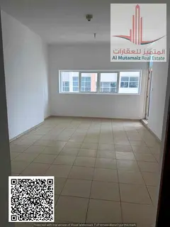 One-bedroom apartment with a living room for rent in Ajman One Towers. Includes two bathrooms, a bal