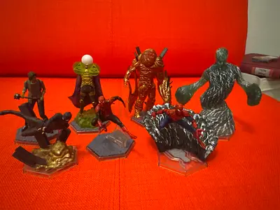 2019 Disney Spiderman Far From Home: Collection of MCU character action figures.