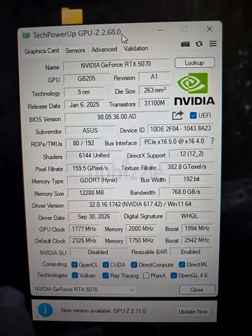 RTX 5070 OC - Asus Dual