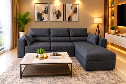 IKEA Grey L-Shape Sofa Bed with Storage