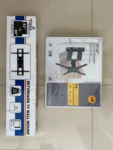 Two TV Wall Mounts (tilt & full-motion) for 32"–80" TVs