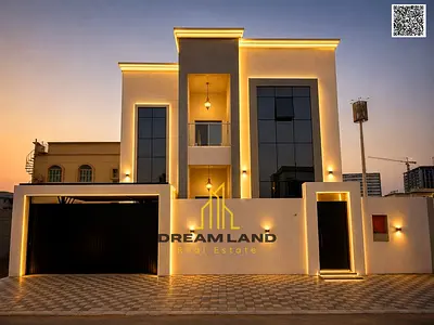 A fantastic investment and residential opportunity: A luxurious modern villa on the main street for sale in Al Helio 2, Ajman. Excellent finishing, st