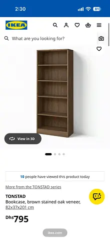 IKEA TONSTAD 5-shelf Bookcase, Brown Stained Oak Veneer