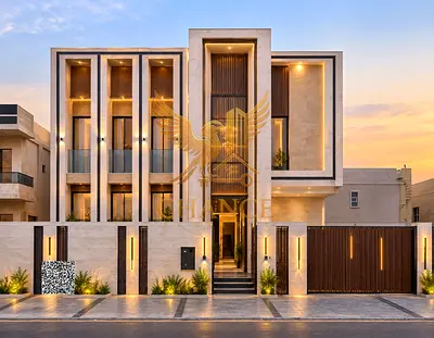 Luxury villa for sale in Al Alia, Ajman | 5 master bedrooms | Includes air conditioning and electricity