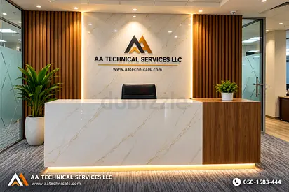 Reception Desk and Office Front Fit-Out - Marble Finish