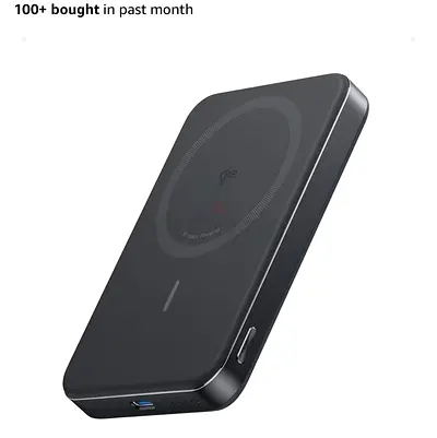 Anker MagGo Power Bank, 10,000mAh Qi2-Certified 15W Portable Charger
Slim and Fast MagSafe-Compatibl
