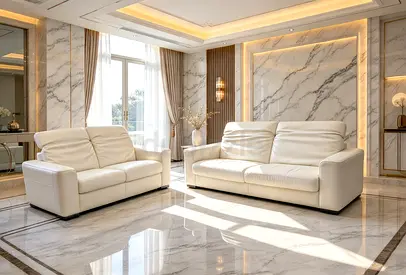 Genuine white leather Natuzzi sofa set 3+2 good condition