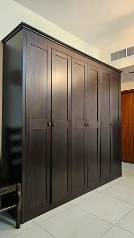 Dark Wood Six Door Wardrobe