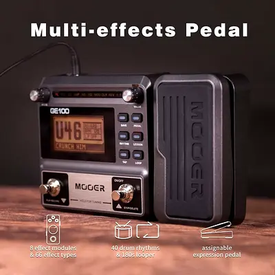 MOOER GE100 Guitar Pedal Multi-effects Processor with Looper Amp