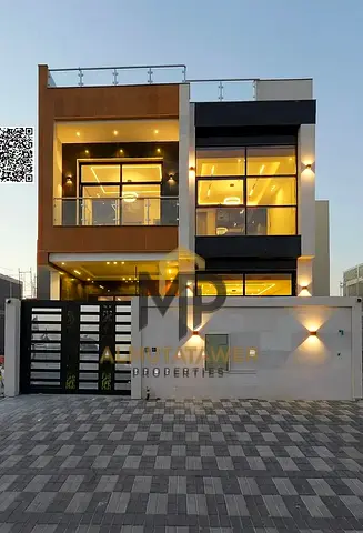 A luxurious townhouse in Al Zahia, Ajman, featuring a sophisticated modern design and spacious interiors that blend luxury with privacy—an ideal oppor