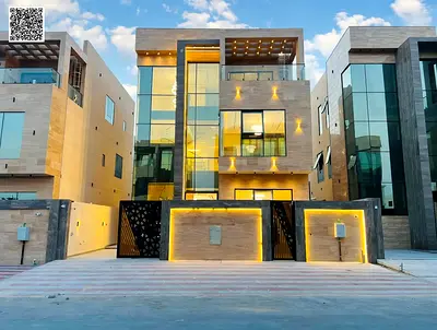 Villa for sale in Ajman | Al Helio 2 area | 5 bedrooms, majlis, living room, and terrace | Freehold