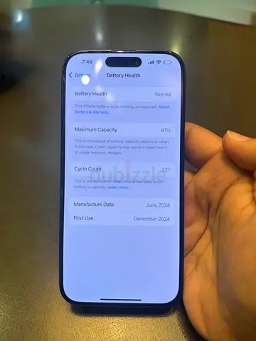 IPhone 15 Pro 256gb 91 battery health tra version