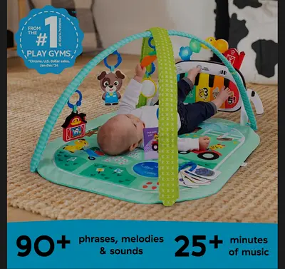 Bright Starts Activity Play Gym with Piano & Hanging Toys