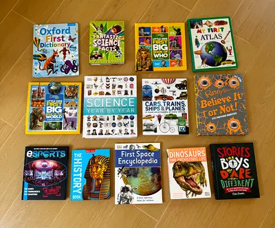 Lot of 15 Children's Educational & Activity Books - Encyclopedias, Atlas, Science, History