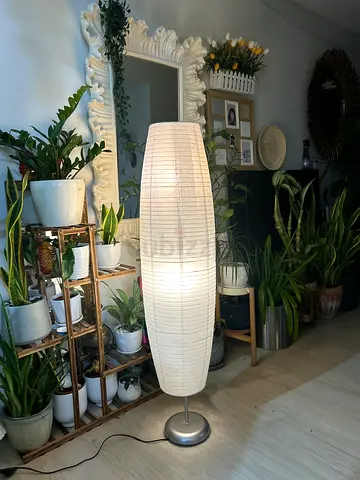 Nordic Minimalist Rice Paper Column 2-Light Standing Floor Lamp 140 cm