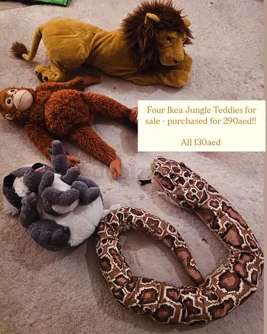 Bulk Ikea soft jungle teddies