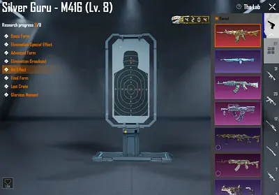 PUBG Mobile M416 weapon skins account - multiple high-tier skins