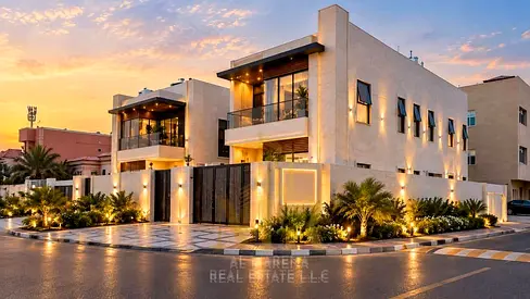 Luxury Corner Villa for Sale in Al Rawda 3 – Ajman | 5 Master Bedrooms | 5,000 sq. ft. Plot | Freehold