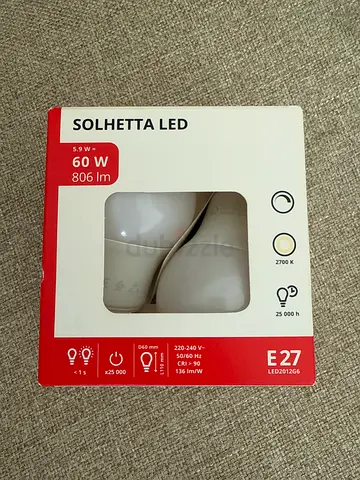 IKEA SOLLHETTA LED 6W (E27) bulbs - 806 lm, warm white (new)