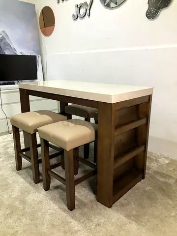 Ken 4-seater kitchen Island with stools (130x60x90 cm )