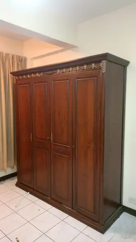 Home senter Wood 4-Door Wardrobe — Classic Dark Finish