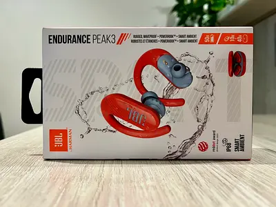JBL Endurance Peak 3 Wireless Earphones - Red (Like New)