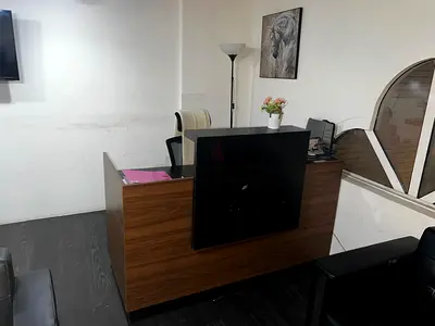 Wood Finish Reception Desk / Office Counter in Good Condition